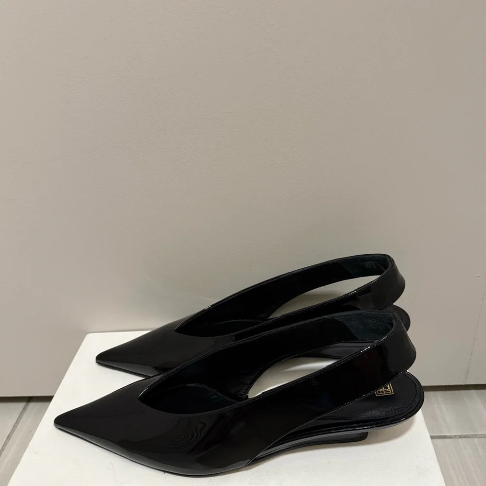 Toteme Wedge Slingback, 40, Black